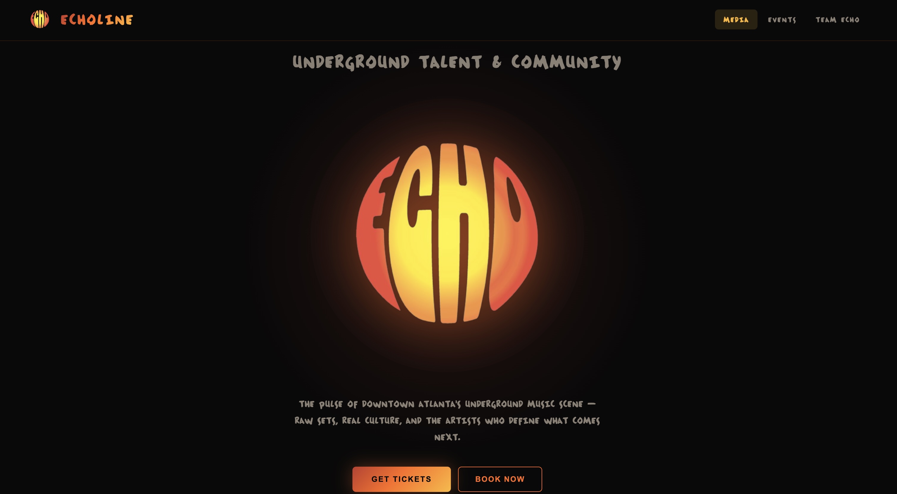 Echoline Media homepage hero section